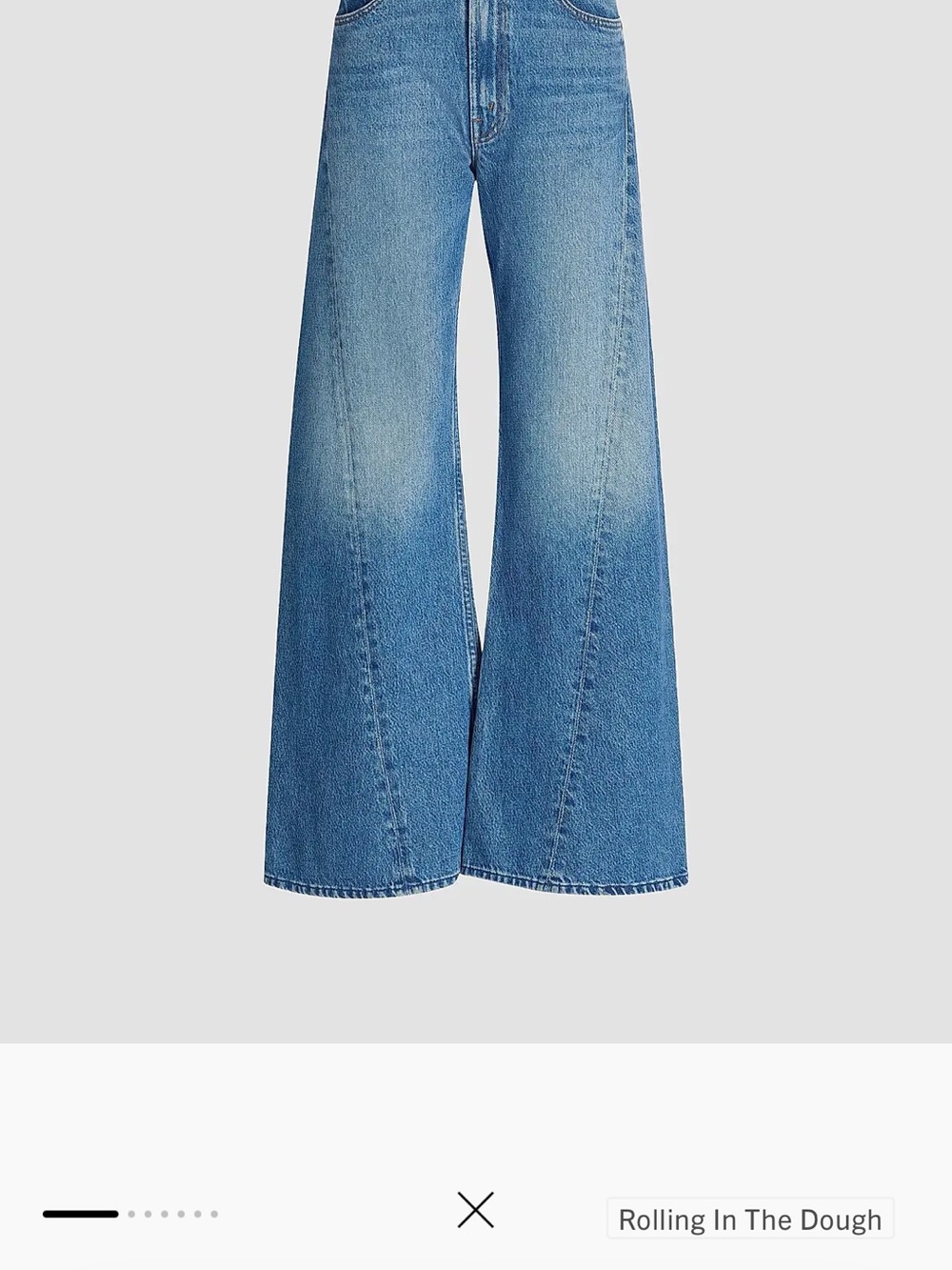 MOTHER Wide-Leg Jeans in Faded Blue Denim